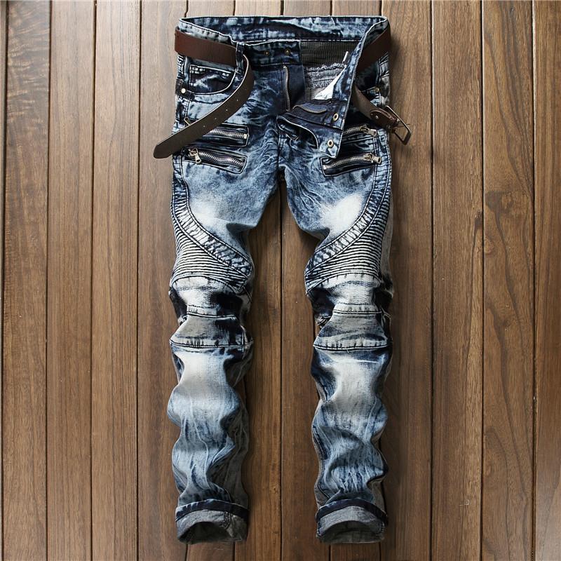 Breathable men's biker jeans