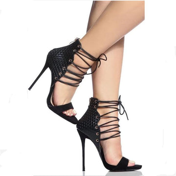 Cross Tied Thin High Heel Party Sandals Pumps Shoes Verkadi.com