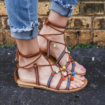 New Bohemian Ethnic Style Lace Comfortable Flat Sandals