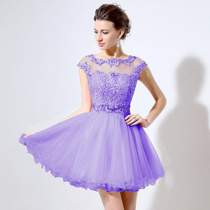 Lace Beaded Short Homecoming Party Prom Dress Verkadi.com