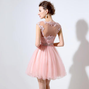 Lace Beaded Short Homecoming Party Prom Dress Verkadi.com