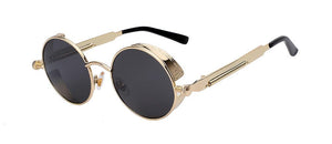 Unisex Round Metal Steampunk Retro Vintage Fashion Designer Sunglasses UV400