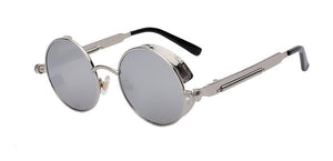 Unisex Round Metal Steampunk Retro Vintage Fashion Designer Sunglasses UV400