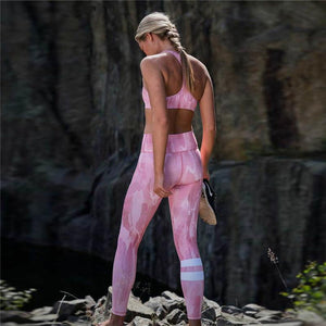 Trendy Pink Geometric Sports Fitness Yoga Gym Set Verkadi.com