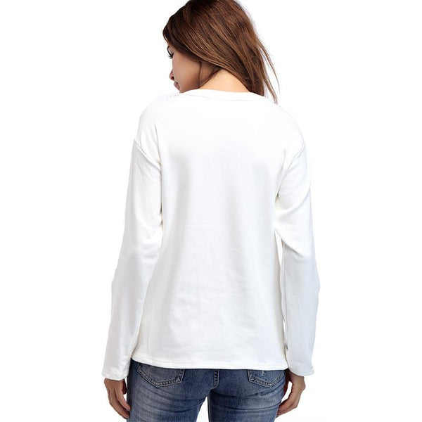 Zen Fashion Round Neck Pocket Zipper Sweatshirt Top