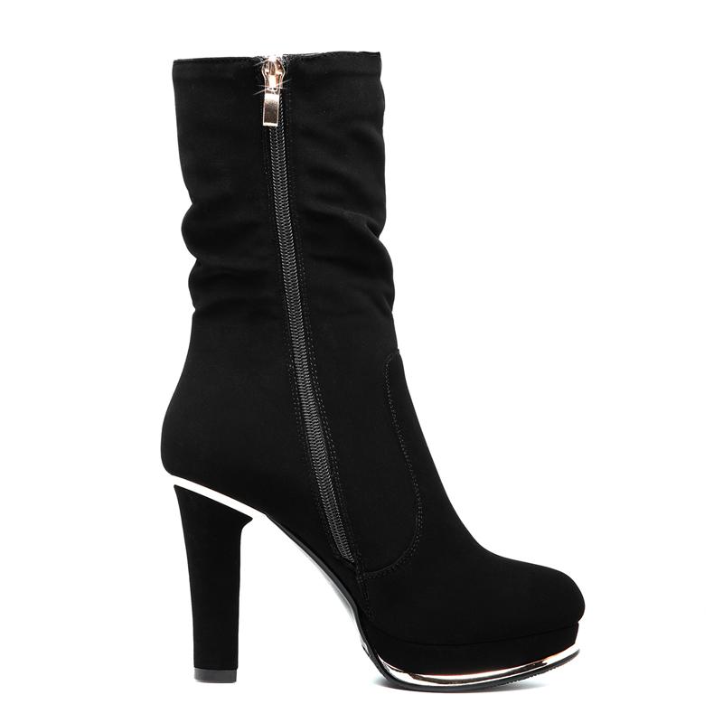 Sexy Suede High Heel Mid Calf Fashion Boots Verkadi.com