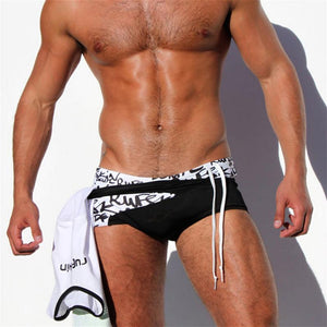Sexy Men Low Waist Belt Swimwear Shorts Swim Trunks Verkadi.com