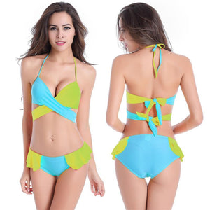 Sexy Flounced Bottom Brazilian Push Up Bikini Set Verkadi.com