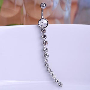 Long Drop Rhinestone Gothic Belly Button Ring Verkadi.com