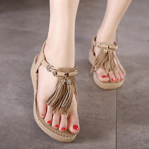 Gladiator Tassel  Flat Comfortable Summer Sandals