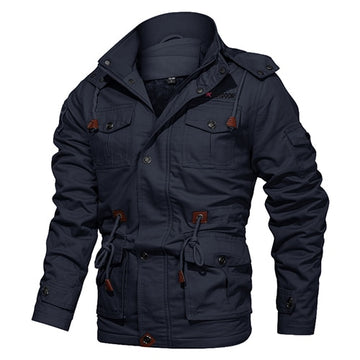 Hooded Cotton Military Style Men's Winter Jacket