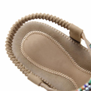Bohemia Ethnic Gypsy String Bead Flat Sandals Verkadi.com