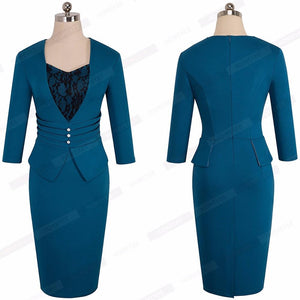Elegant Fitted Sheath Bodycon Business Dress Verkadi.com