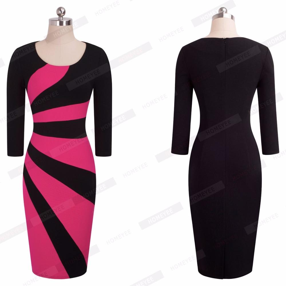 Elegant O-Neck Business Sheath Pencil Work Dress Verkadi.com
