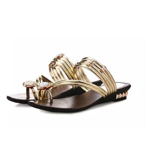 New Fashion Stripes Rhinestone Summer Sandals Verkadi.com