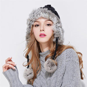 Ear Flaps Bomber Knitted Hat Beanie