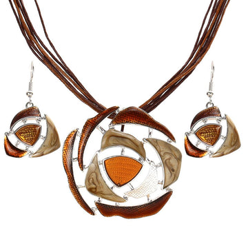 Fashion Leather Rope Crystal Jewelry Set Verkadi.com