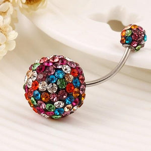 Colorful Crystal Ball Body Navel Belly Button Ring