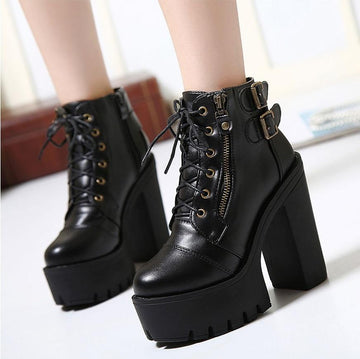 Hot Ankle Platform Chunky High Heel Boots Women Boots Verkadi.com