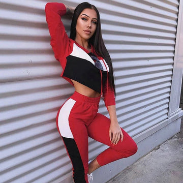 Cool Hooded Women Sportswear Running Gym Set