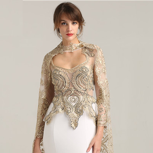 Gold Appliques Beaded Event Party Evening Dress