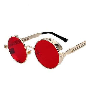 Unisex Round Metal Steampunk Retro Vintage Fashion Designer Sunglasses UV400