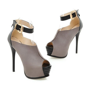 Ankle Strap High Heels Peep Toe Platform Sandals Stilettos