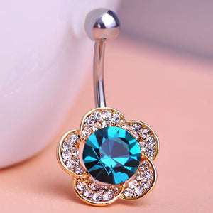 Flowery Navel Piercing Belly Button Ring