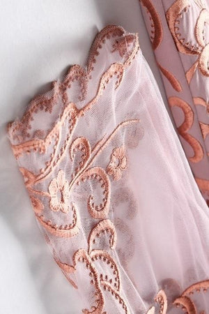 Retro Lace Embroidery Slim Mini Dress