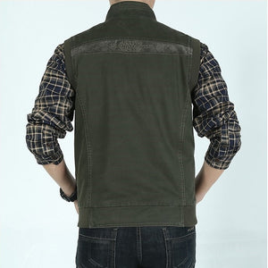 Cotton Casual Multi Pocket Photographers Military Vest