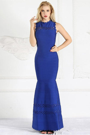 Sleeveless Ruffle Mermaid Long Maxi Dress