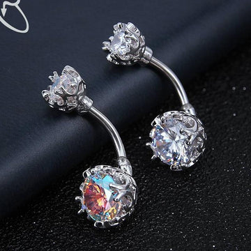 Bright Crystal Gem Ball Navel Piercing Belly Button Ring