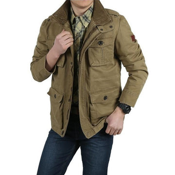 Smart Multi-Pockets Military Style Men Cotton Jacket