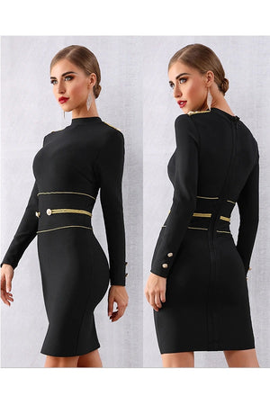 Sizzling Sexy Long Sleeve Black Elegant Club Party Mini Dress