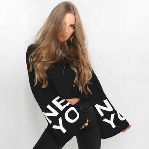 Street Style Crop Long Flare Sleeve Hoodies Sweatshirt Verkadi.com