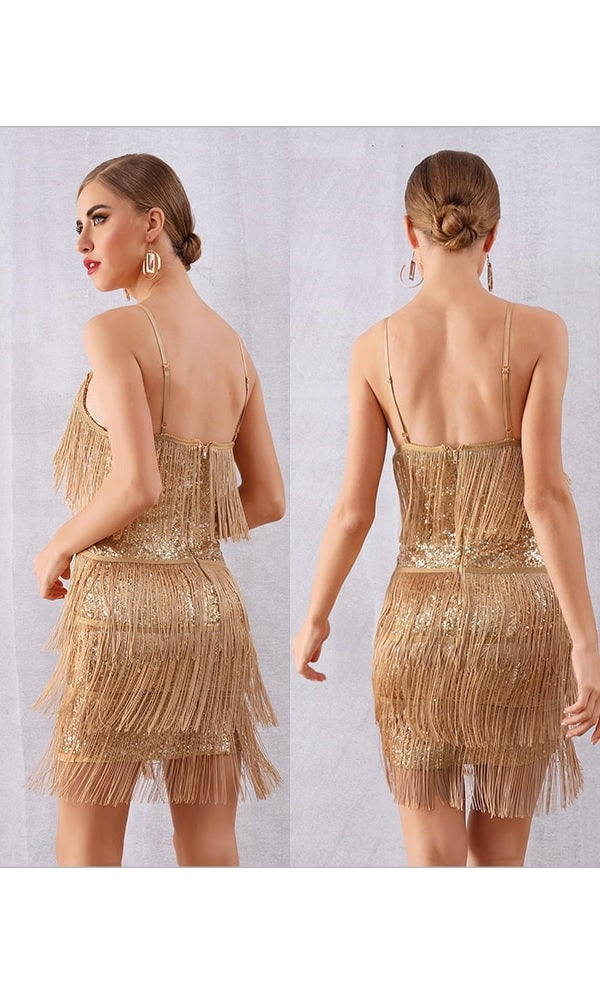 Sexy V Neck Sequin Tassels Fringe Club Party Mini Dress Verkadi Sexy V Neck Sequin Tassels Fringe Club Party Mini Dress Verkadi