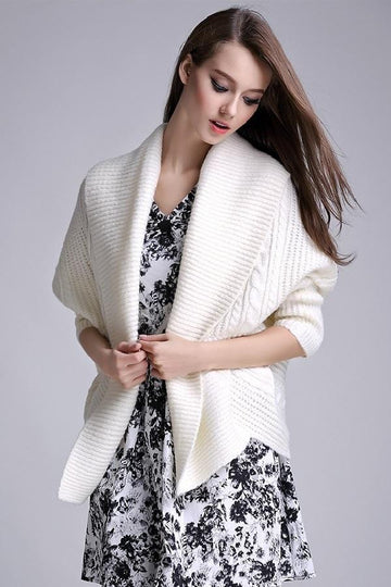 Loose Bat-Wing Sleeves Knitted Sweater Cardigan