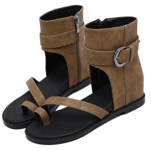 New Spring Cover Heels Buckle Flat Gladiator Sandals