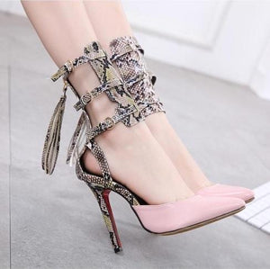 Novelty Gladiator Serpentine High Heels Pumps Shoes Verkadi.com