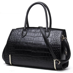 Fashion Genuine Leather Handbags Alligator Type High Quality Zipper Design
