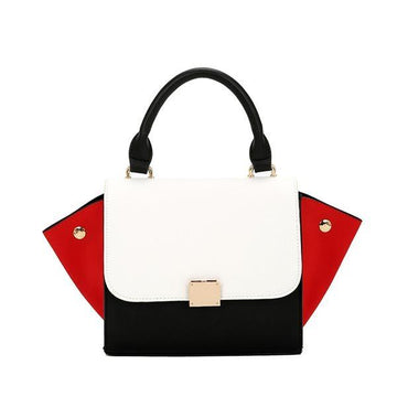 Trapeze  Leather Tri Color Hand /Shoulder Bag